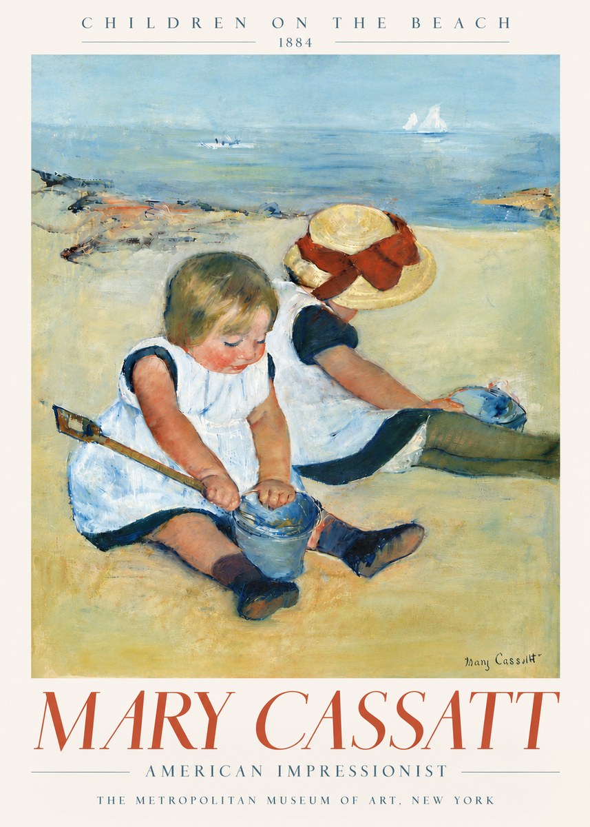 Mary Cassatt Children on the Beach No6 - Plakat