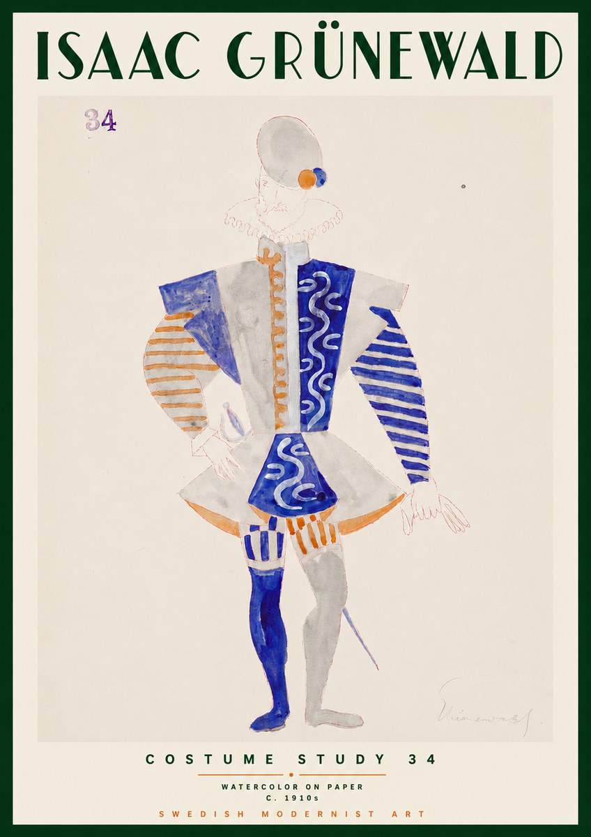 Isaac Grünewald Costume Study 34 No3 - Plakat