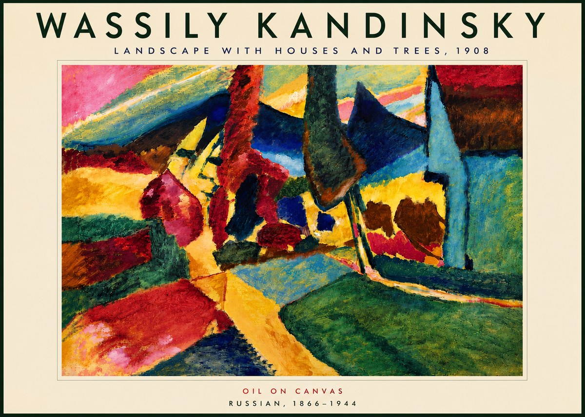 Kandinsky Landscape with Houses and Trees No6 - Plakat