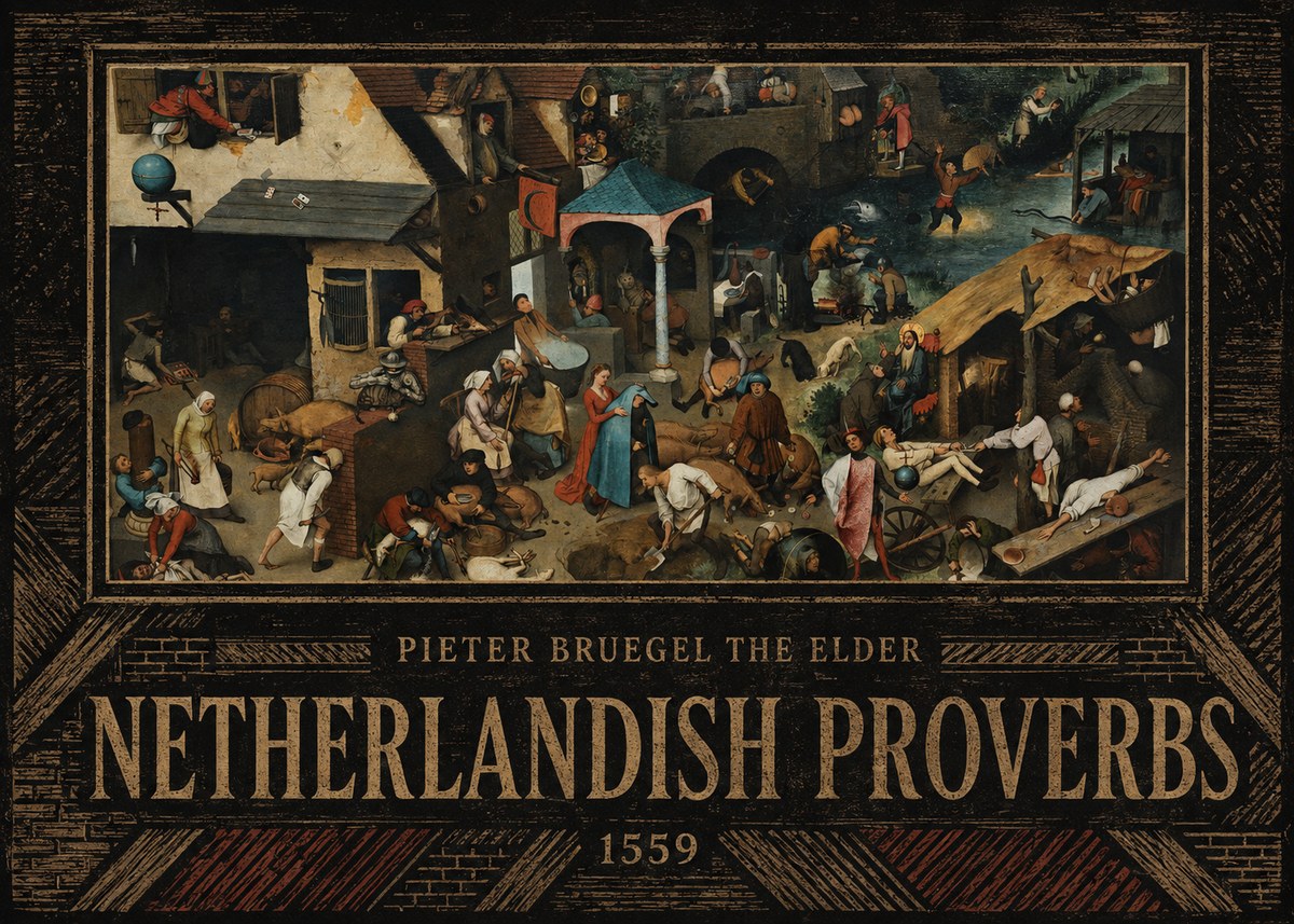 Pieter Bruegel Netherlandish Proverbs III No5 - Plakat