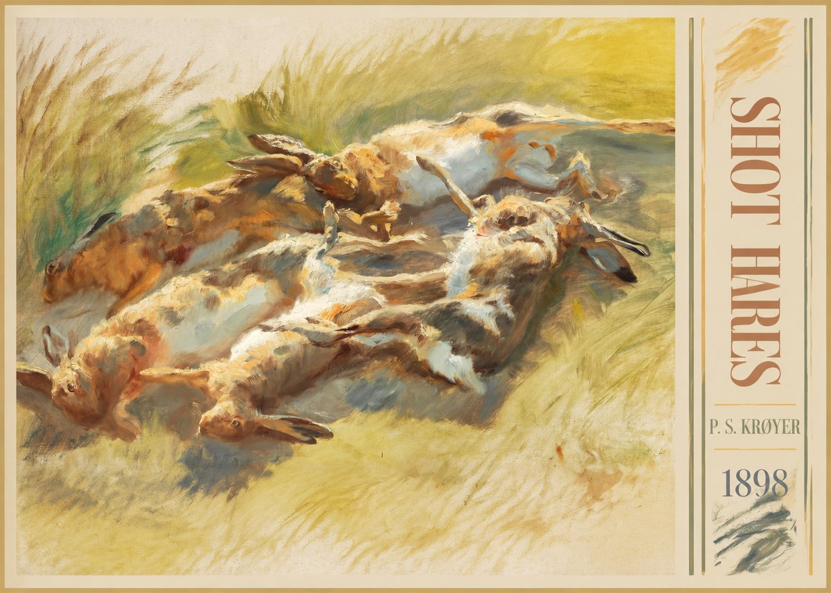 P.S. Krøyer Shot Hares No5 - Plakat