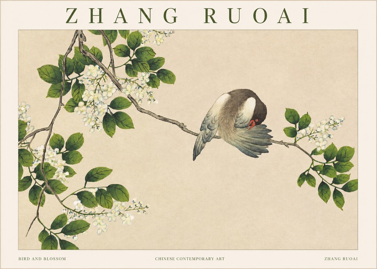 Zhang Ruoai Bird and Blossom No1 - Plakat