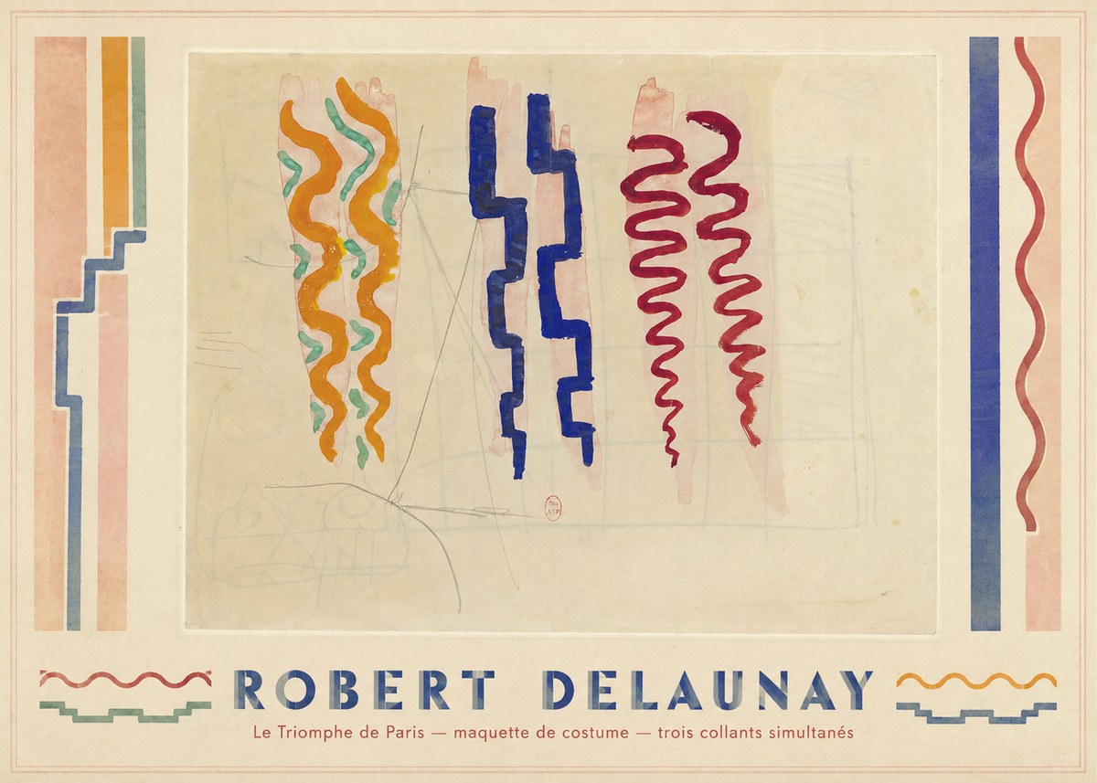 Robert Delaunay Le Triomphe De Paris — Maquette De Costume — Trois Collants Simultanés No1 - Plakat
