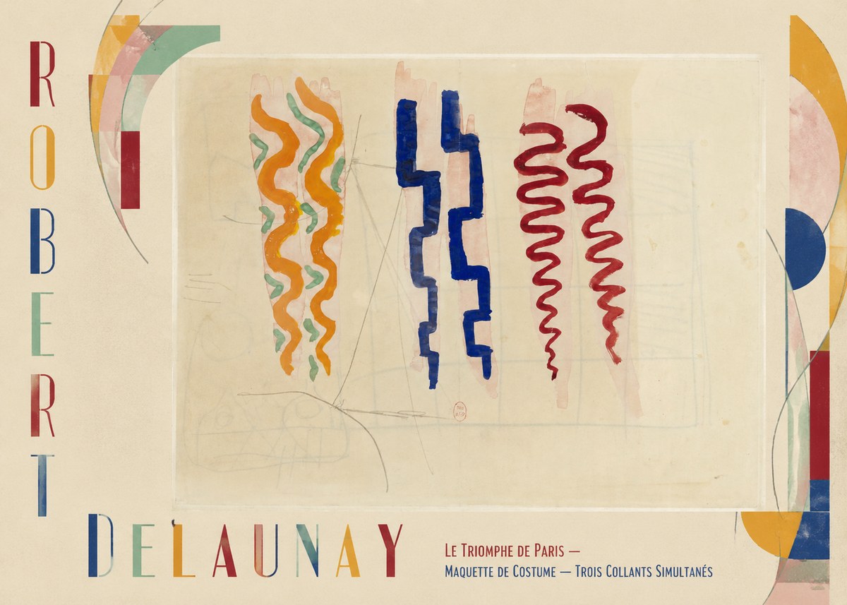Robert Delaunay Le Triomphe De Paris — Maquette De Costume — Trois Collants Simultanés No2 - Plakat
