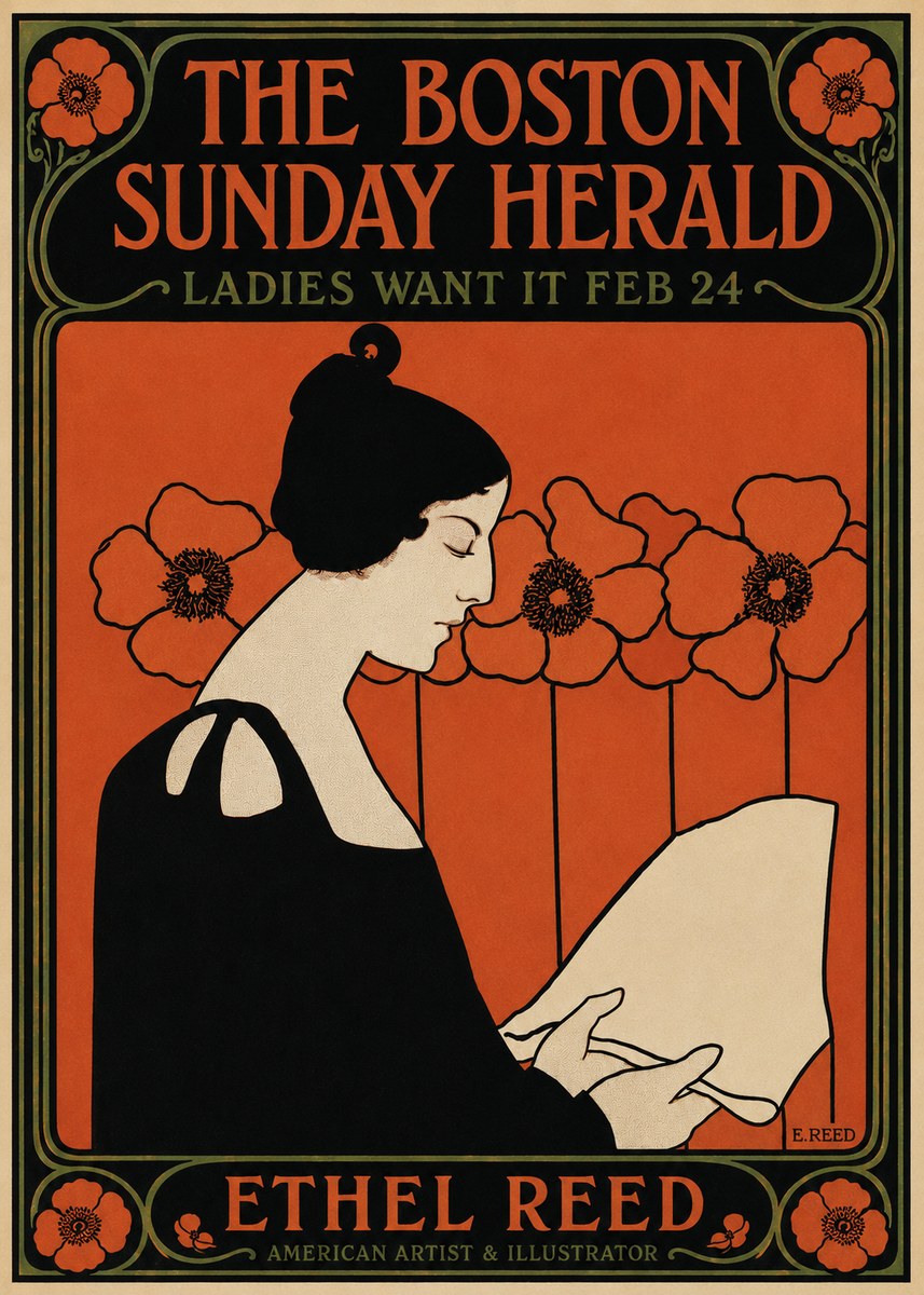 Ethel Reed The Boston Sunday Herald - Ladies Want It Feb 24 No5 - Plakat