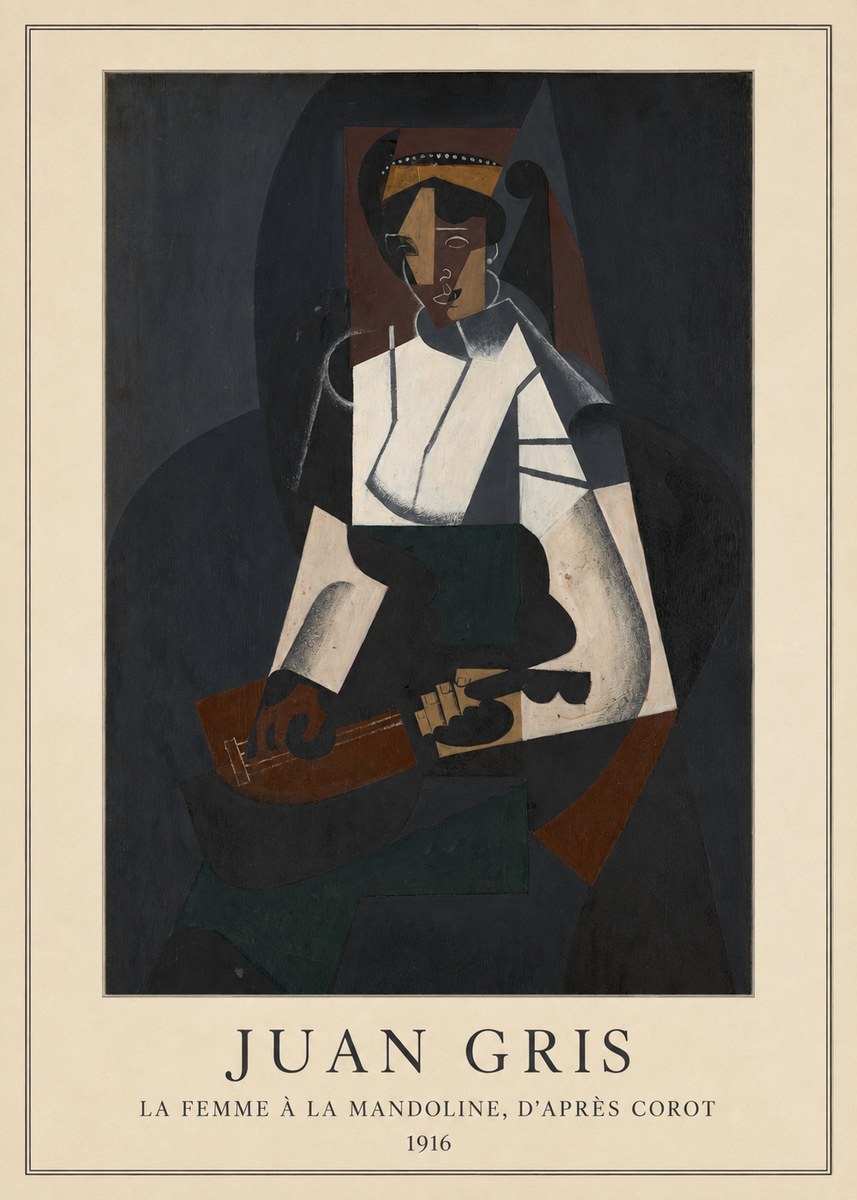 Juan Gris La Femme À La Mandoline, D'après Corot No4 - Plakat