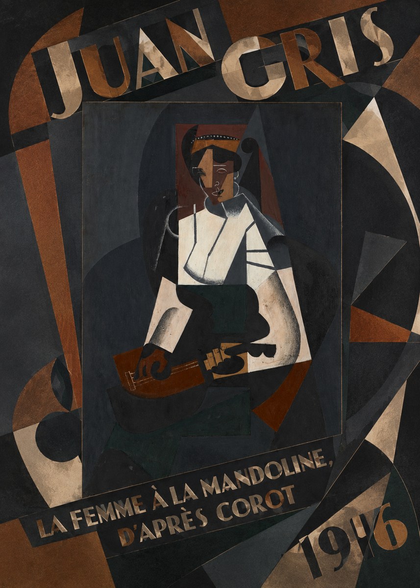Juan Gris La Femme À La Mandoline, D'après Corot No6 - Plakat