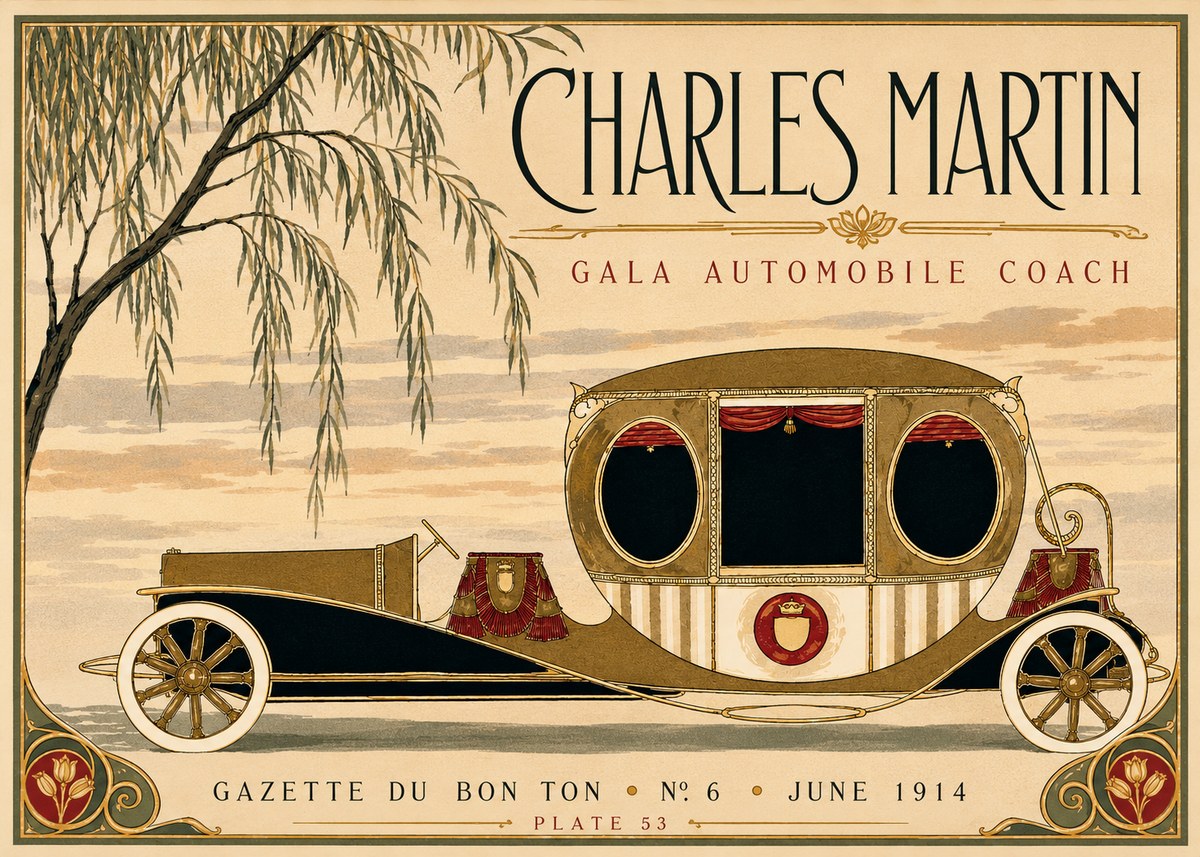 Charles Martin Gala Automobile Coach No3 - Plakat