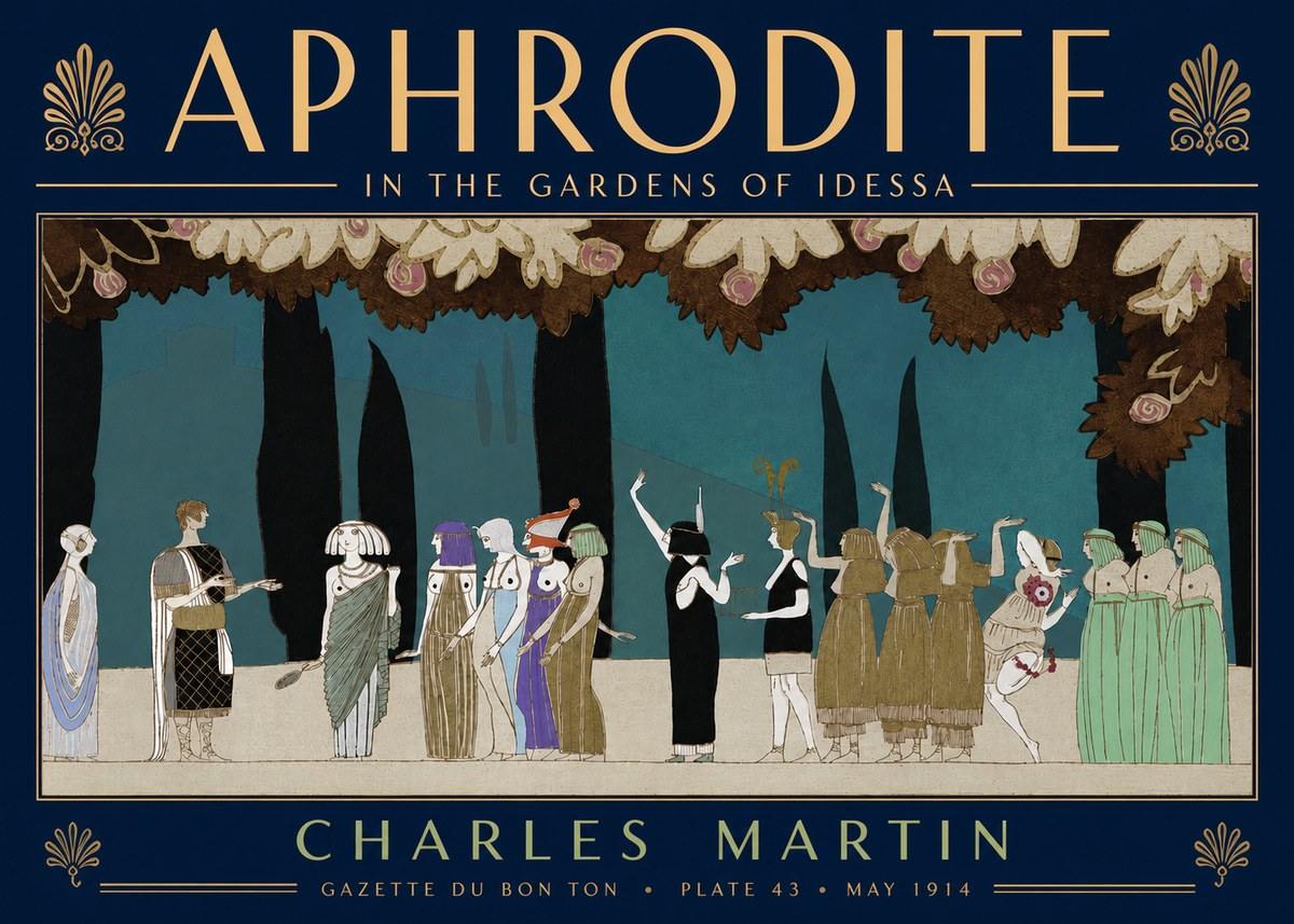 Charles Martin Aphrodite in the Gardens of Idessa No5 - Plakat