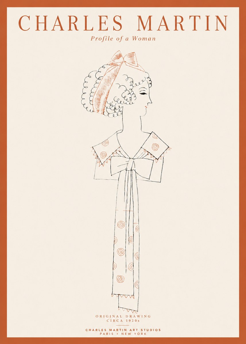 Charles Martin Profile of a Woman No1 - Plakat