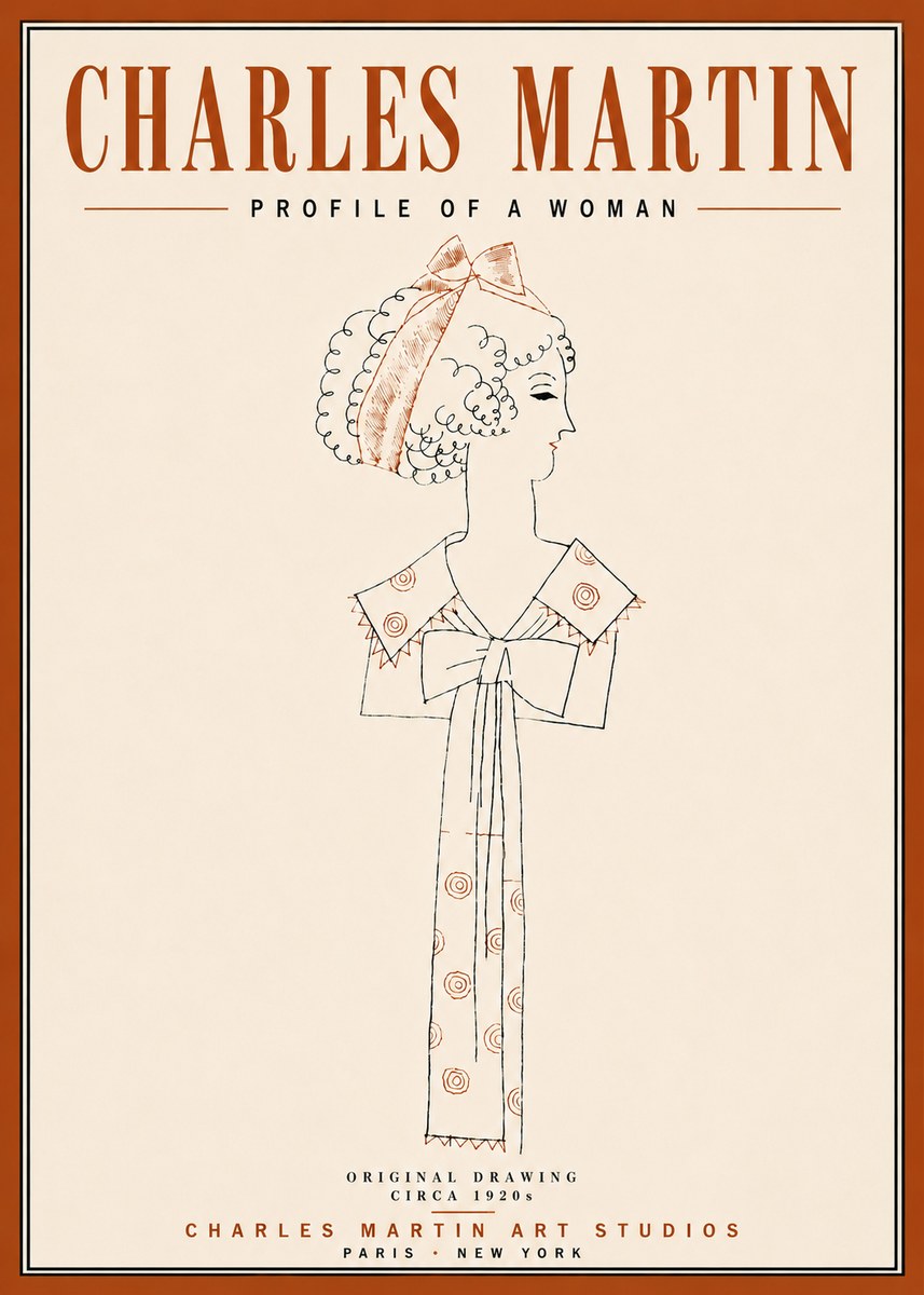 Charles Martin Profile of a Woman No5 - Plakat