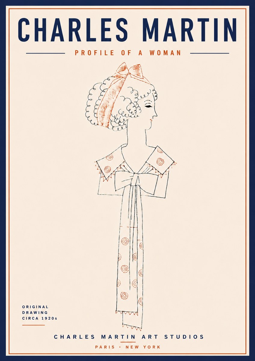 Charles Martin Profile of a Woman No6 - Plakat