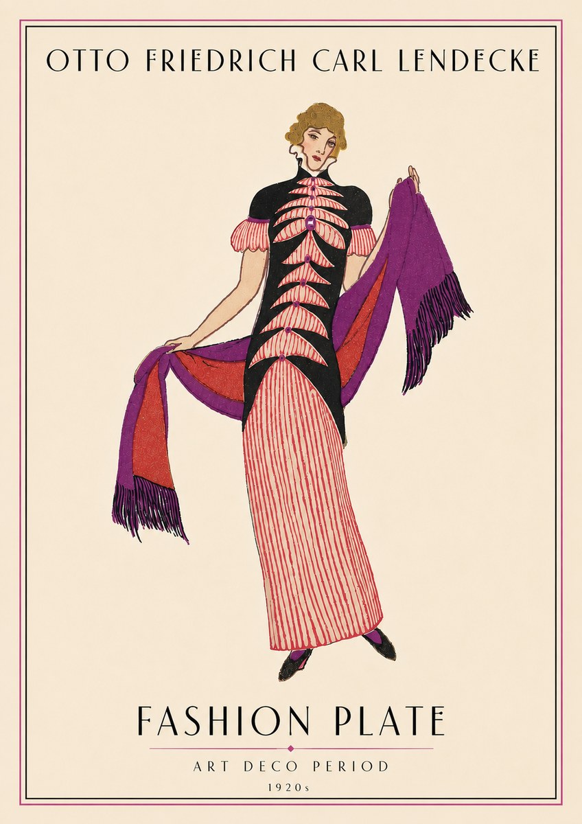 Otto Friedrich Carl Lendecke Fashion Plate I No4 - Plakat