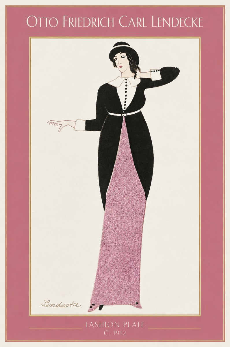 Otto Friedrich Carl Lendecke Fashion Plate II No1 - Plakat