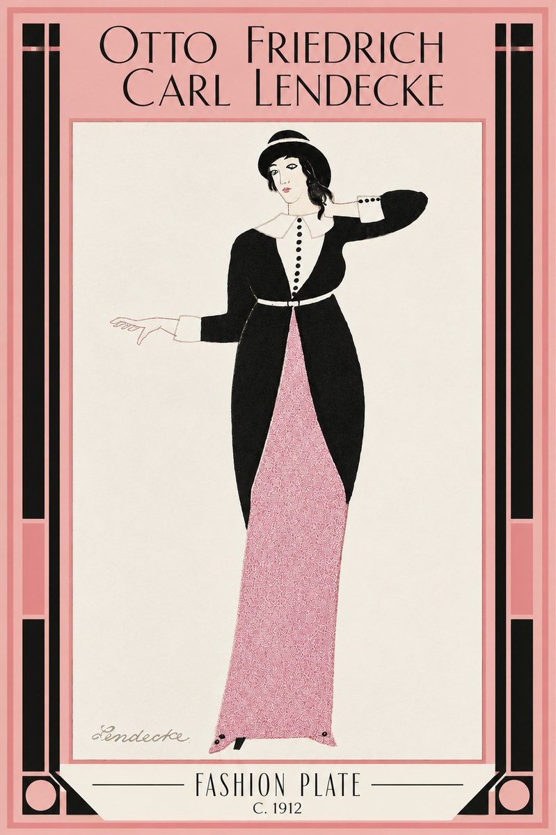 Otto Friedrich Carl Lendecke Fashion Plate II No3 - Plakat
