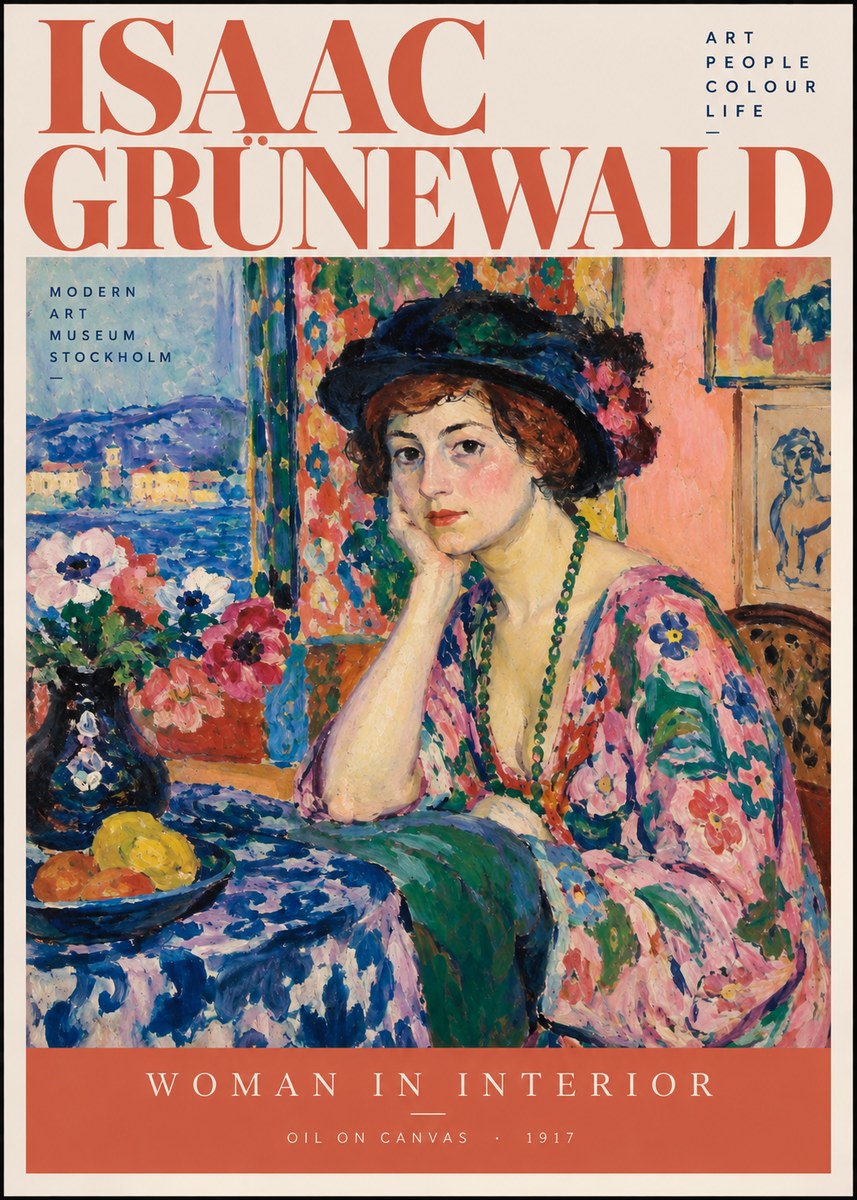 Isaac Grünewald Woman in Interior No2 - Plakat