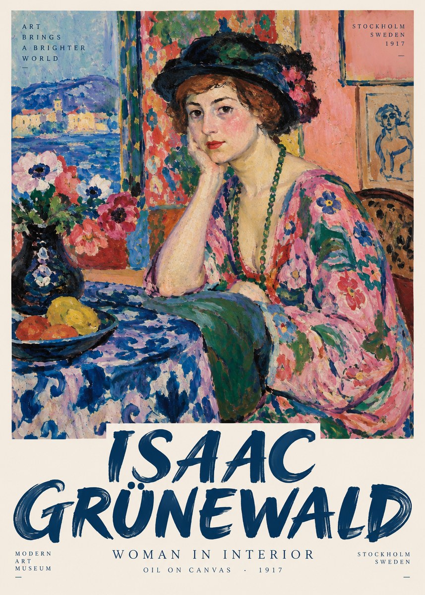 Isaac Grünewald Woman in Interior No3 - Plakat