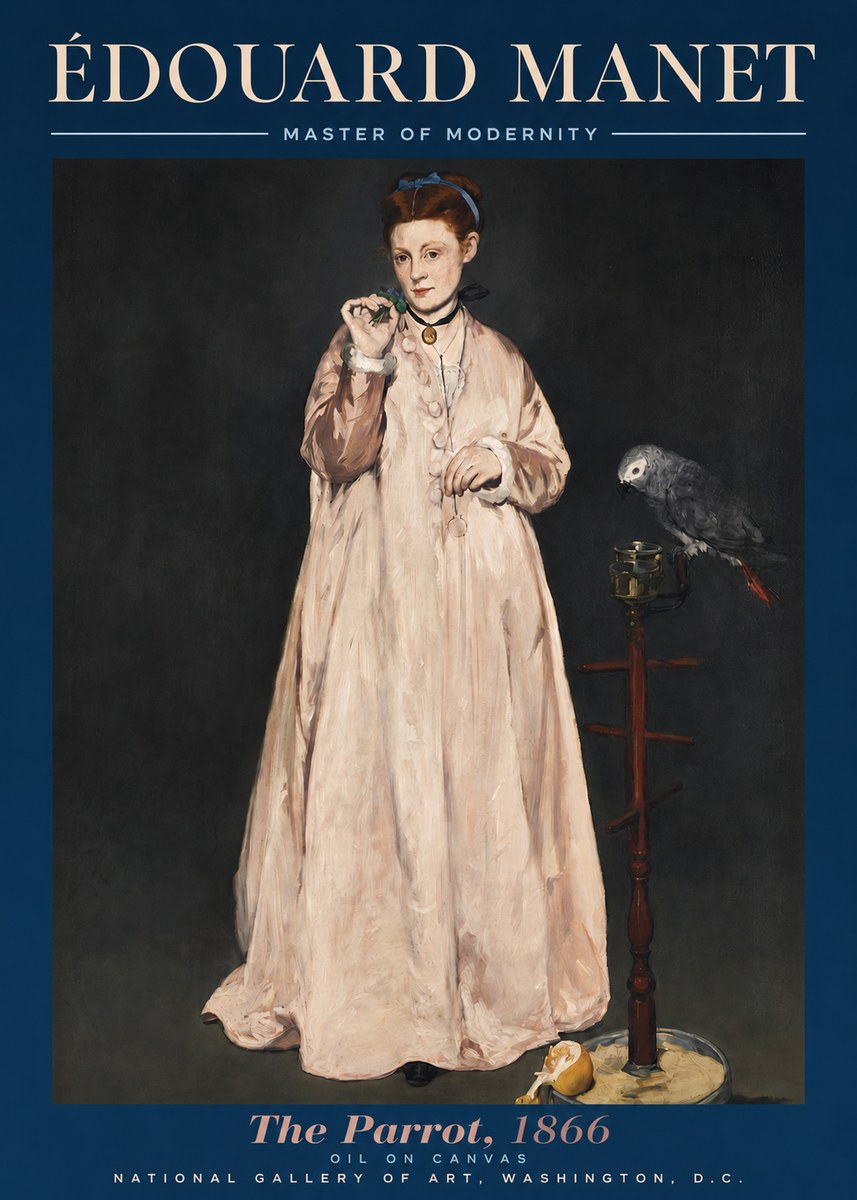 Édouard Manet The Parrot No3 - Plakat