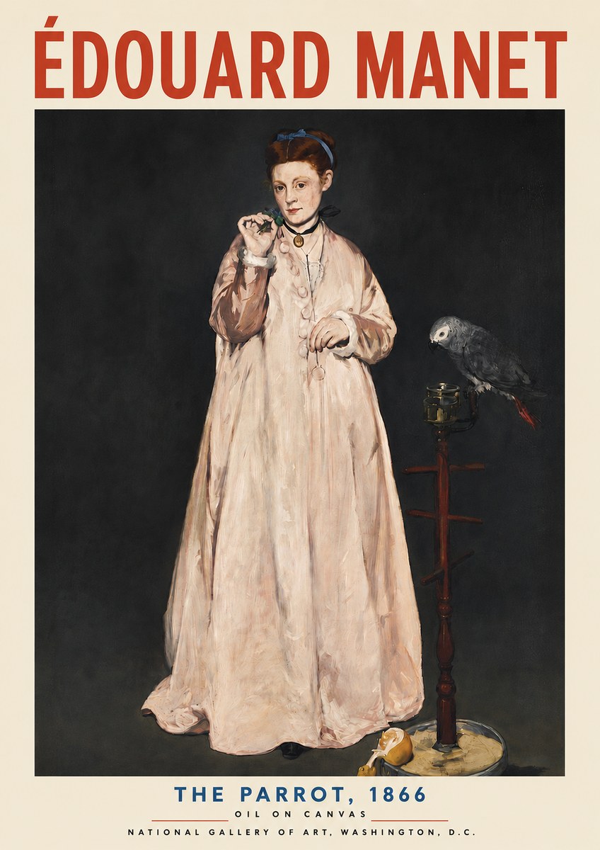 Édouard Manet The Parrot No4 - Plakat