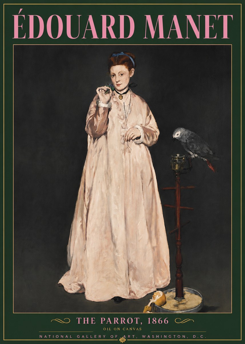 Édouard Manet The Parrot No5 - Plakat