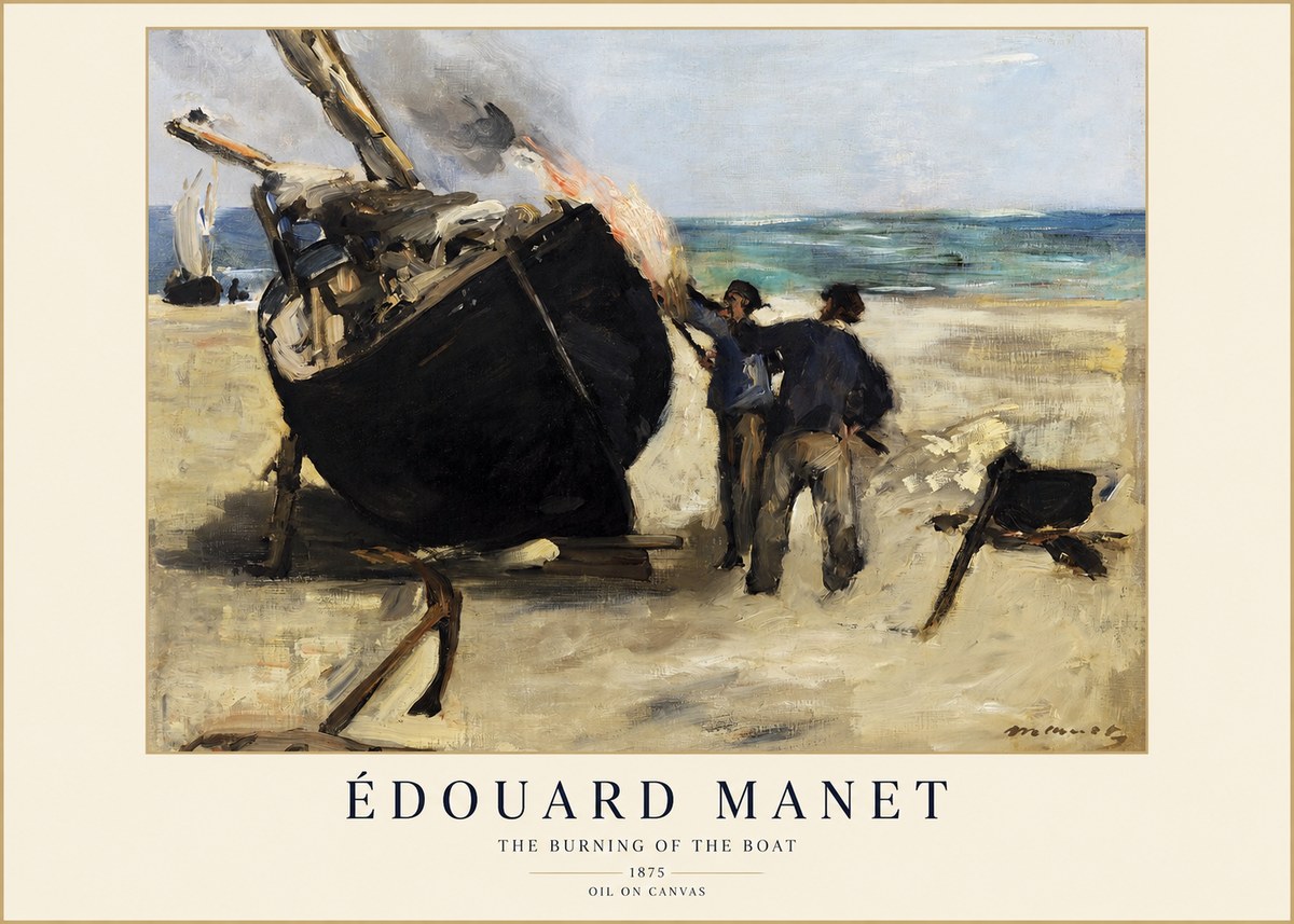 Édouard Manet The Burning of the Boat No1 - Plakat