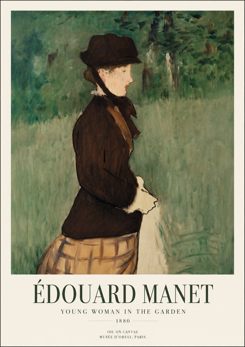 Édouard Manet Young Woman in the Garden No1 - Plakat