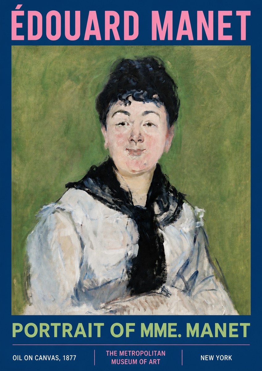 Édouard Manet Portrait of Mme. Manet No3 - Plakat