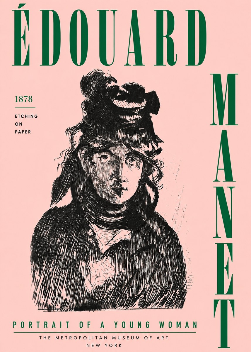 Édouard Manet Portrait of a Young Woman I No5 - Plakat