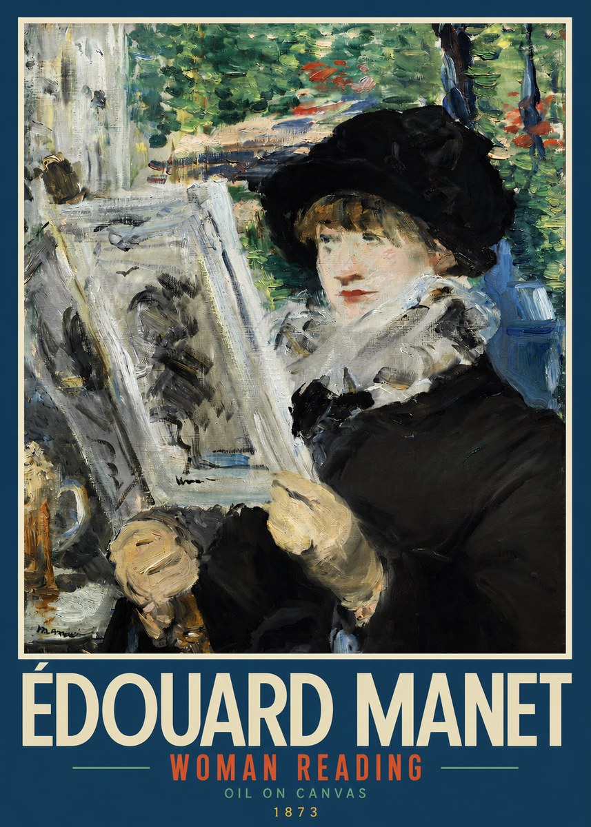 Édouard Manet Woman Reading No2 - Plakat