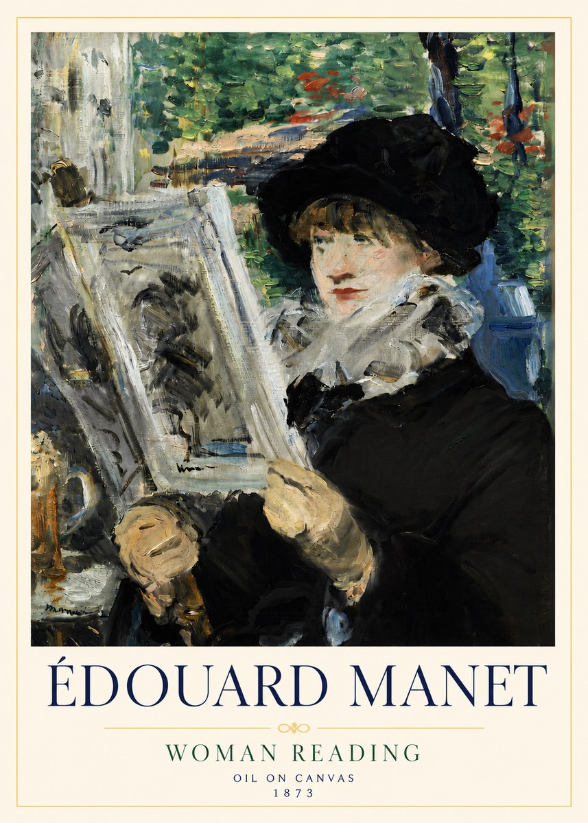 Édouard Manet Woman Reading No4 - Plakat
