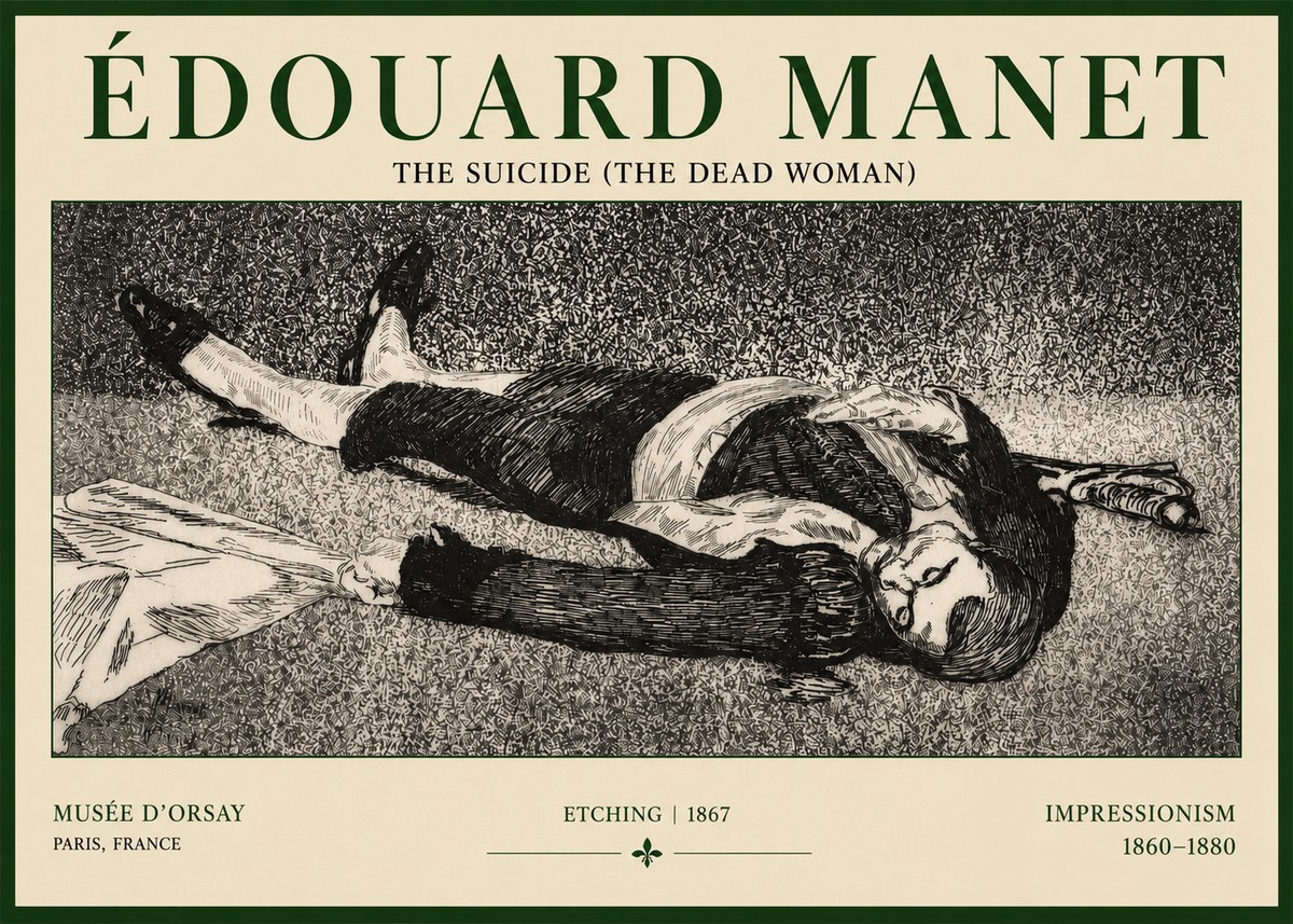 Édouard Manet The Suicide (the Dead Woman) No3 - Plakat