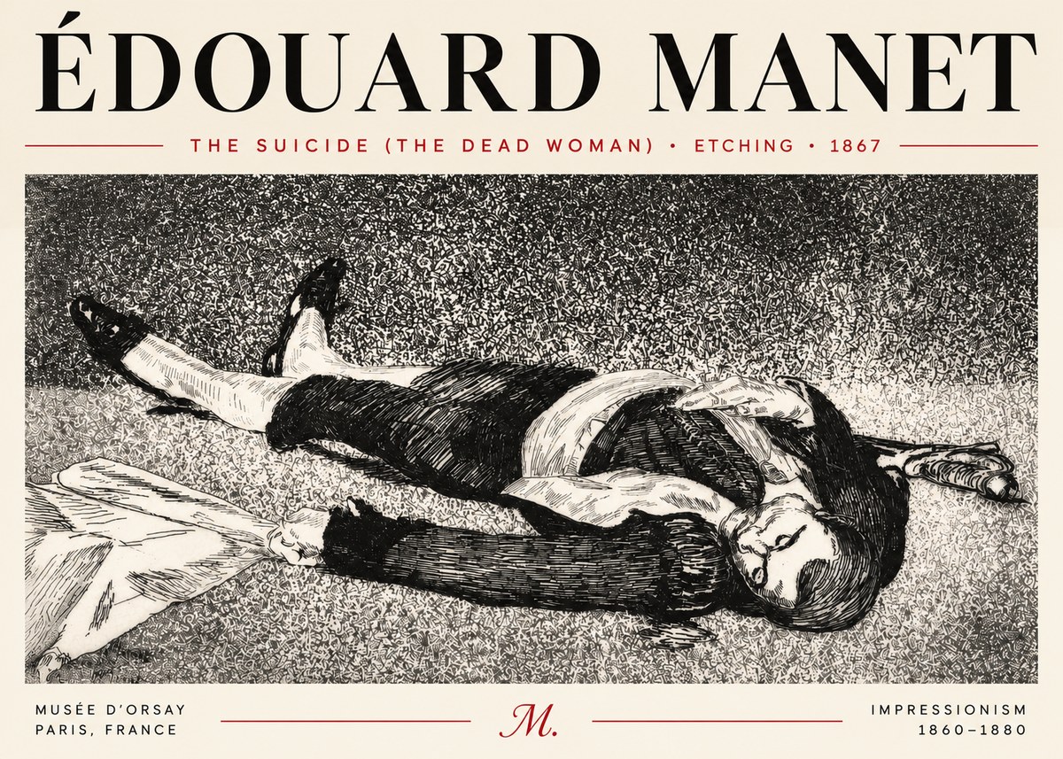 Édouard Manet The Suicide (the Dead Woman) No4 - Plakat