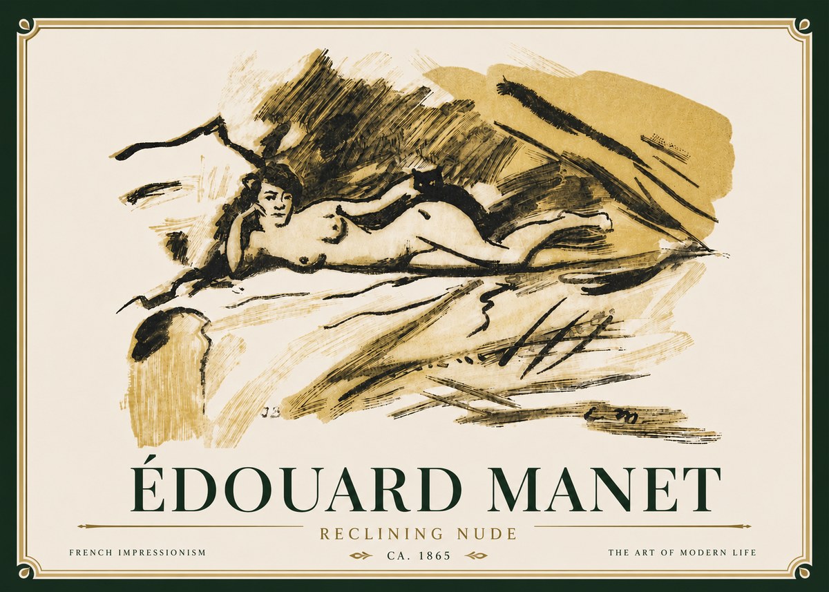 Édouard Manet Reclining Nude No5 - Plakat