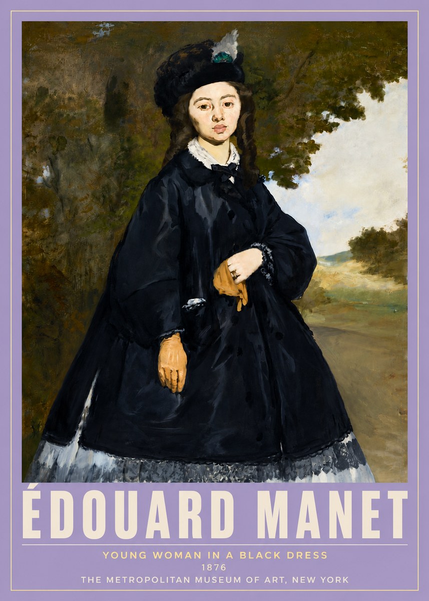 Édouard Manet Young Woman in a Black Dress No5 - Plakat