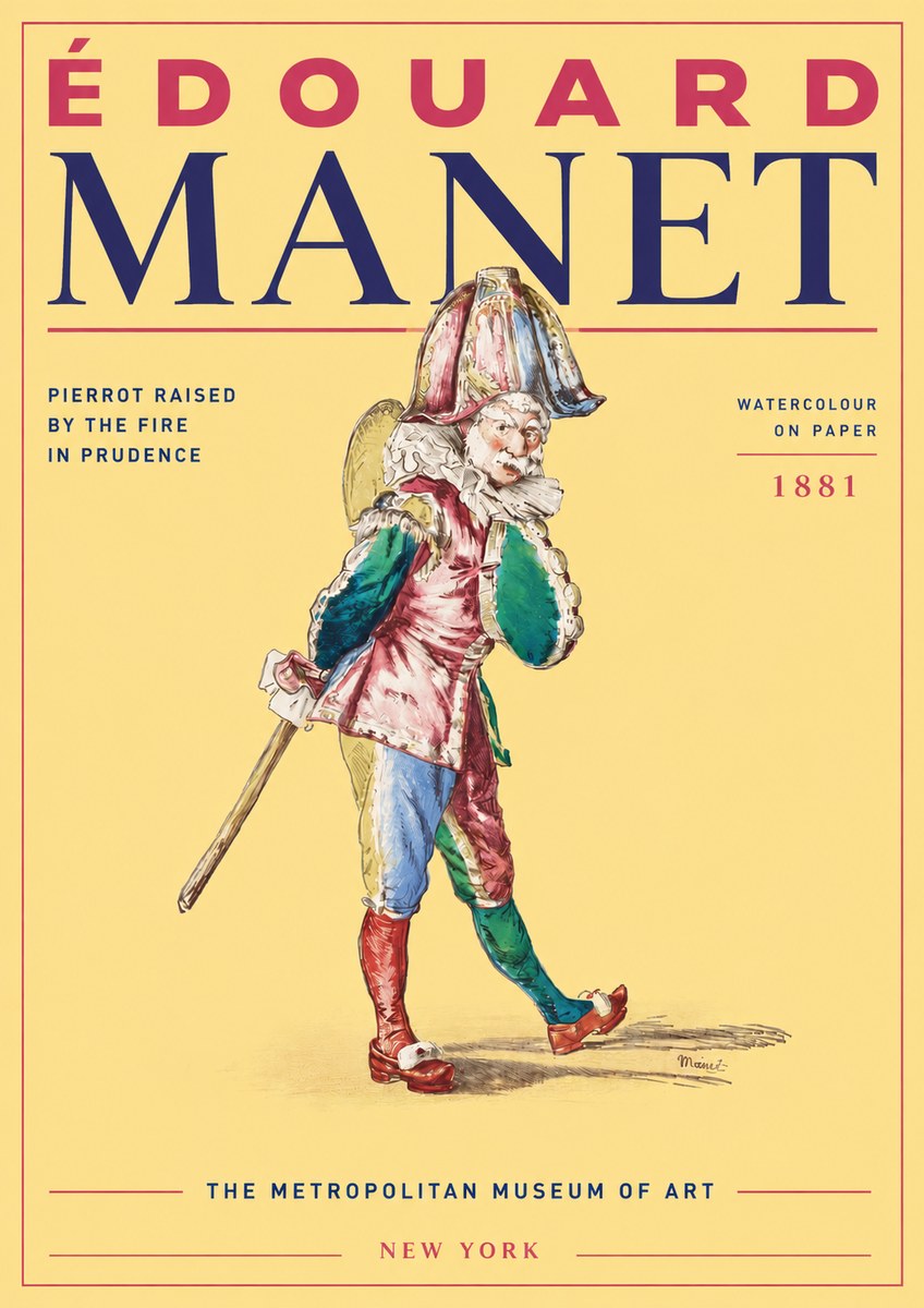 Édouard Manet Pierrot Raised by the Fire in Prudence No4 - Plakat