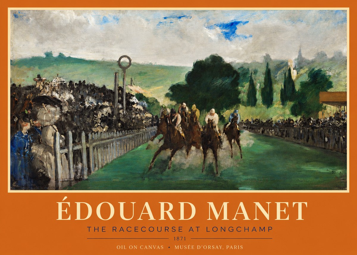 Édouard Manet The Racecourse at Longchamp No3 - Plakat