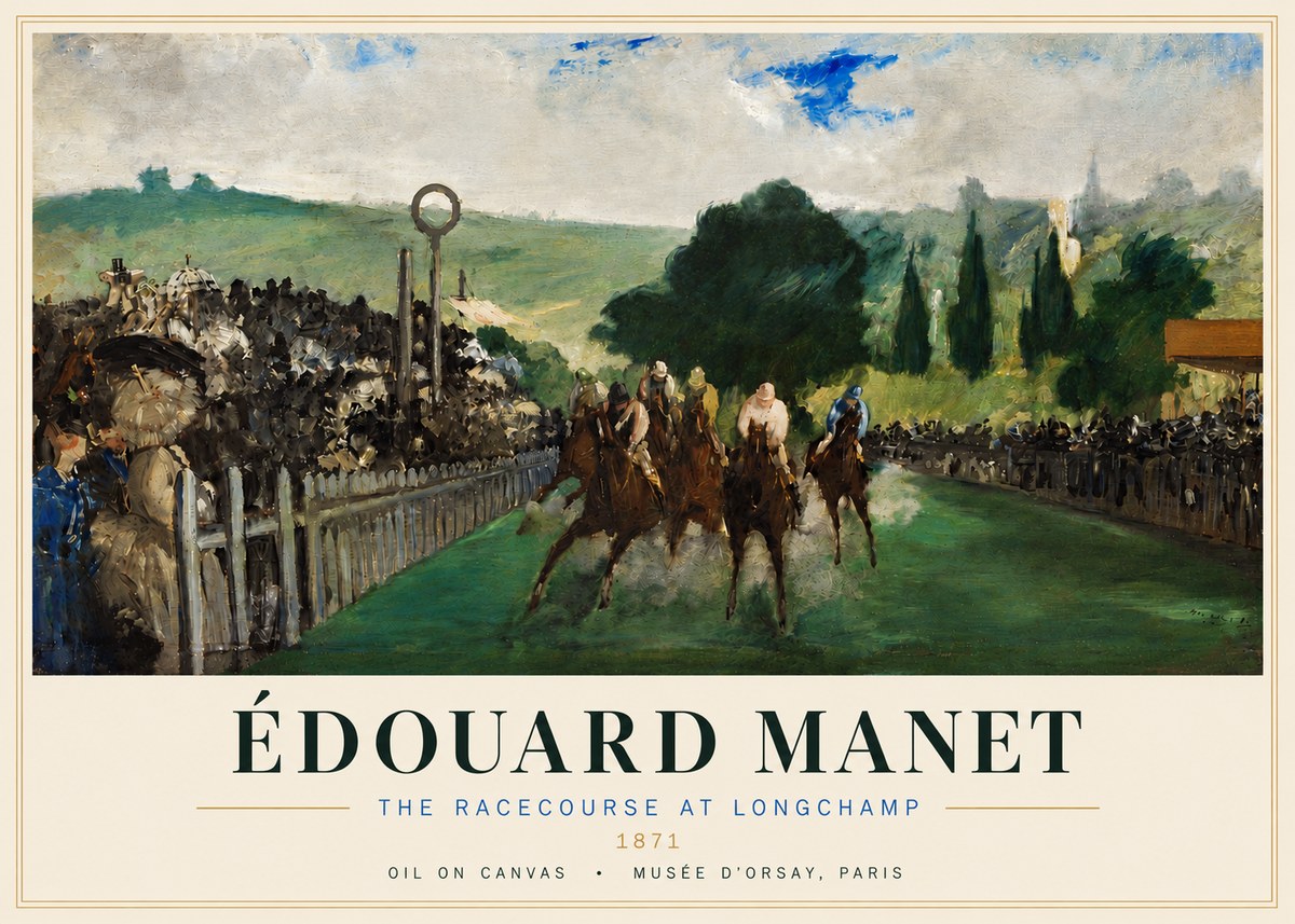 Édouard Manet The Racecourse at Longchamp No4 - Plakat