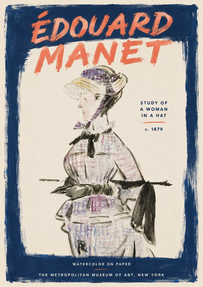 Édouard Manet Study of a Woman in a Hat No3 - Plakat