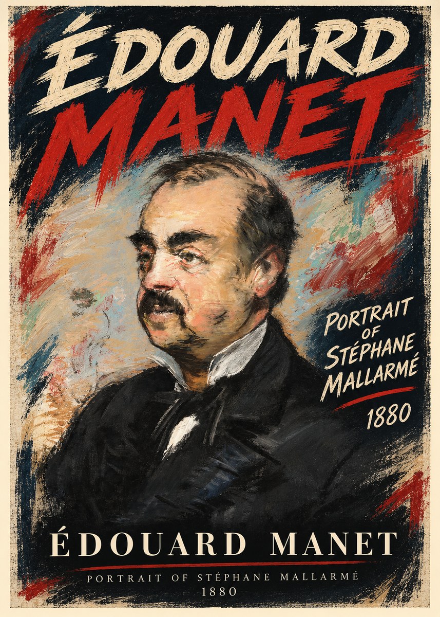 Édouard Manet Portrait of Stéphane Mallarmé I No3 - Plakat