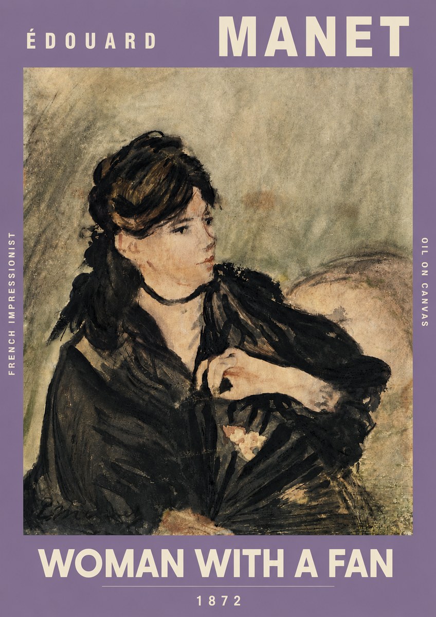 Édouard Manet Woman with a Fan No4 - Plakat