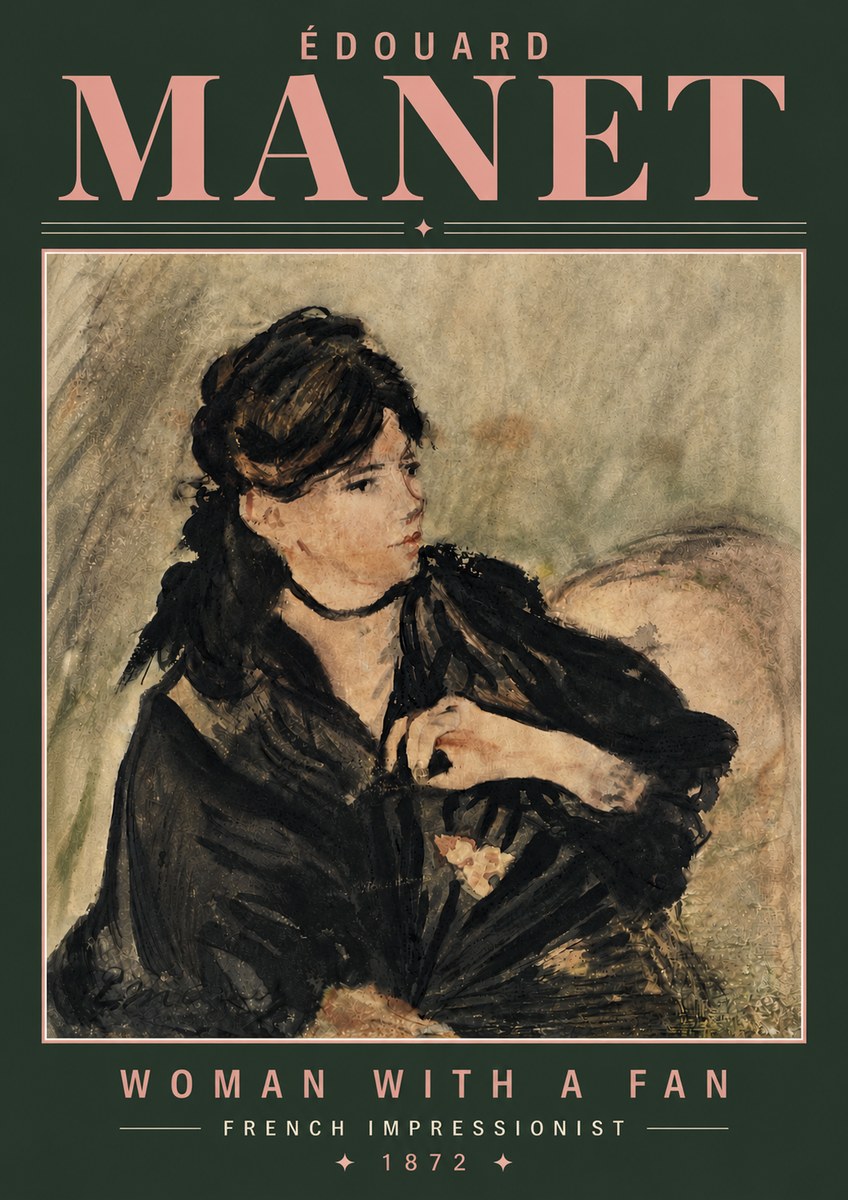 Édouard Manet Woman with a Fan No6 - Plakat