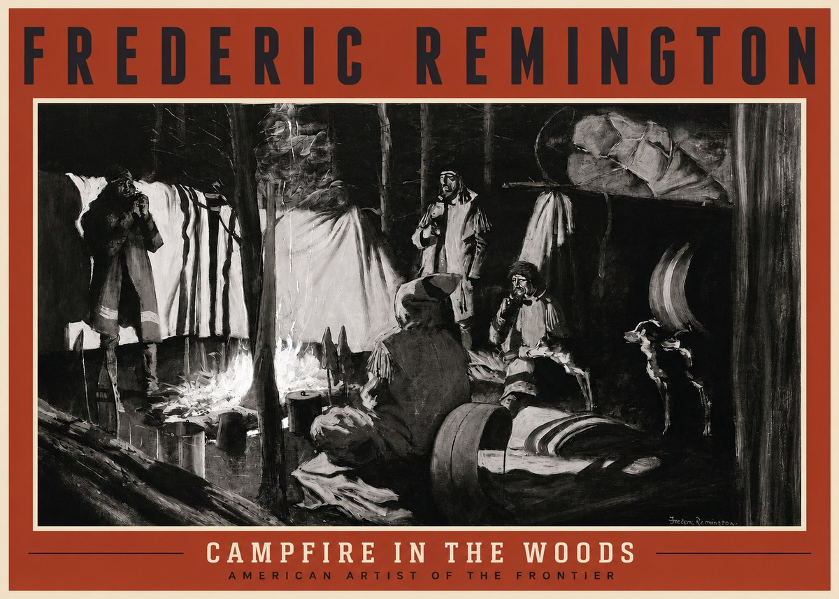 Frederic Remington A Trapper's Camp No2 - Plakat