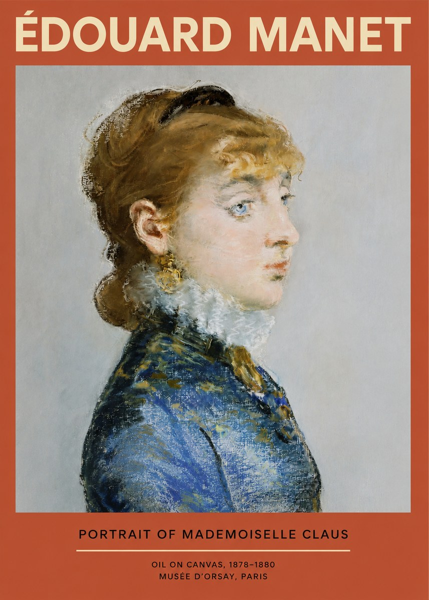 Édouard Manet Portrait of Mademoiselle Claus No2 - Plakat