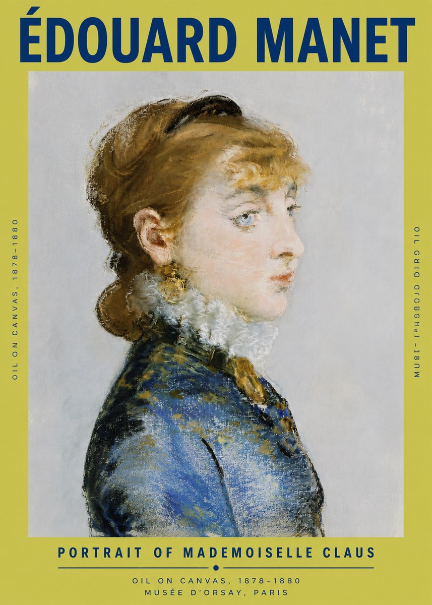 Édouard Manet Portrait of Mademoiselle Claus No4 - Plakat