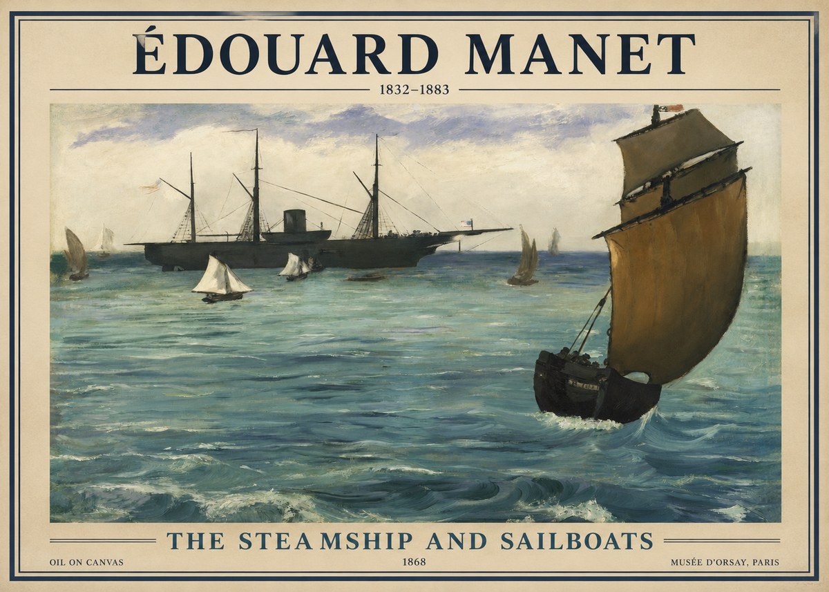 Édouard Manet At Sea No2 - Plakat