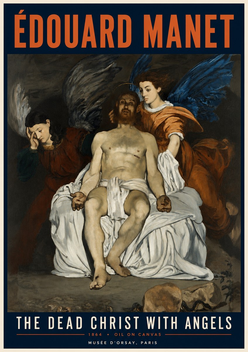 Édouard Manet The Dead Christ with Angels No4 - Plakat
