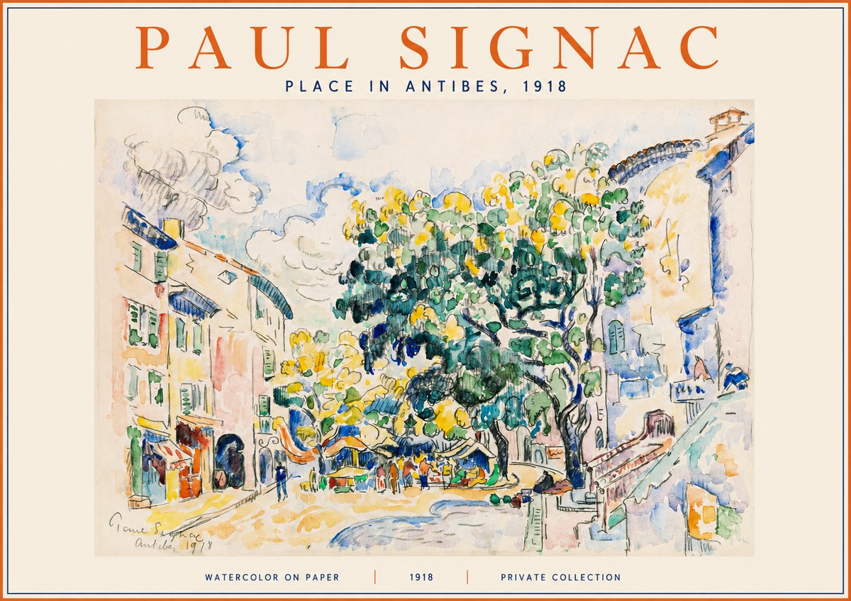 Signac Place in Antibes, 1918 No2 - Plakat
