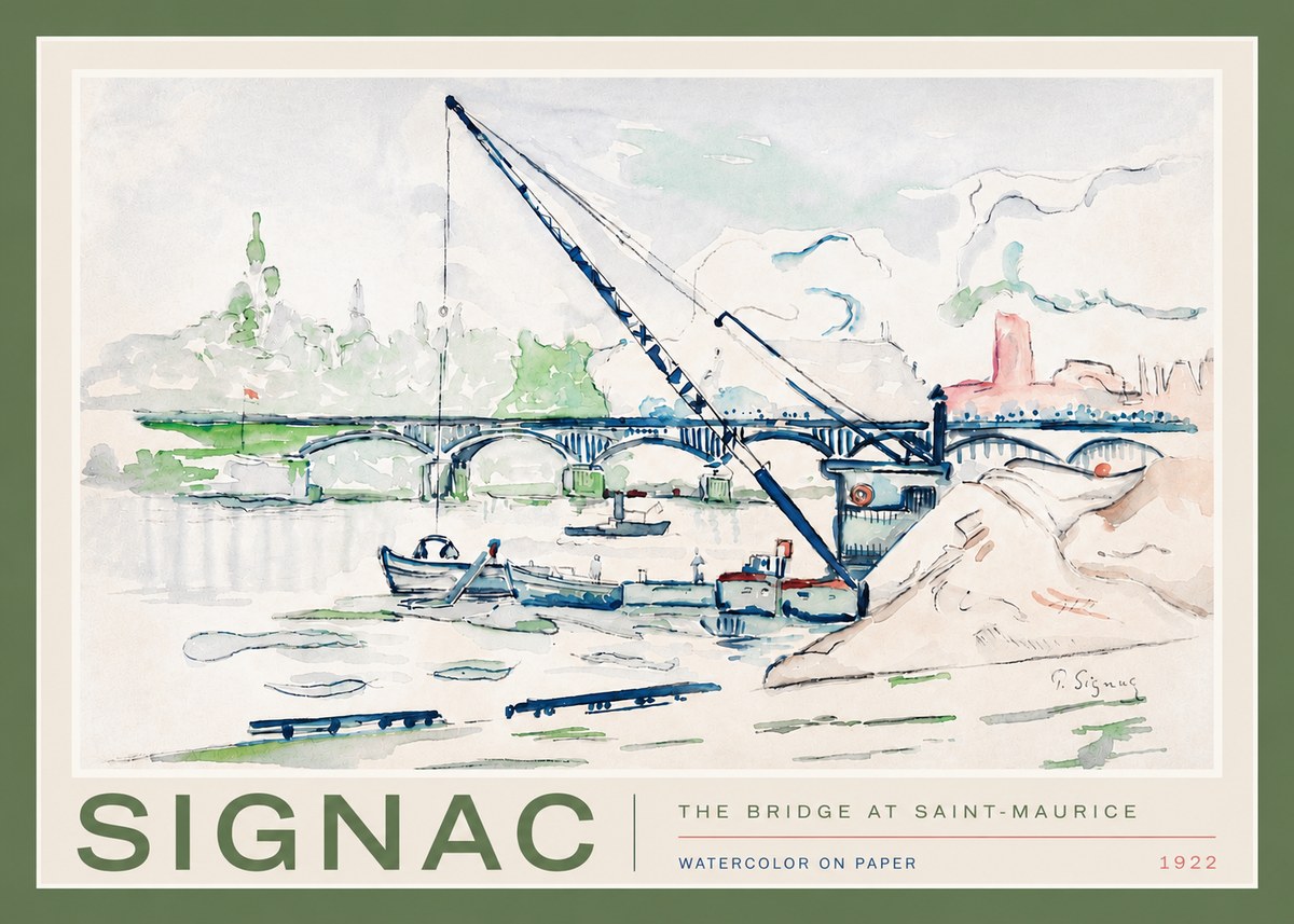 Signac The Bridge at Saint-maurice No4 - Plakat
