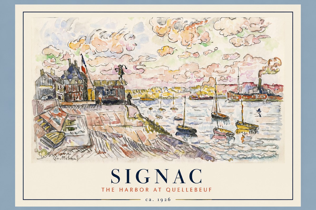 Signac The Harbor at Quellebeuf No2 - Plakat