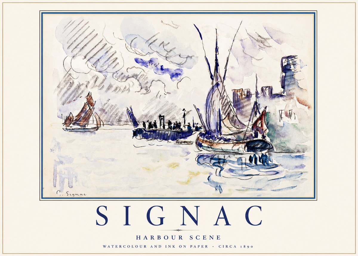 Signac Harbour Scene No3 - Plakat